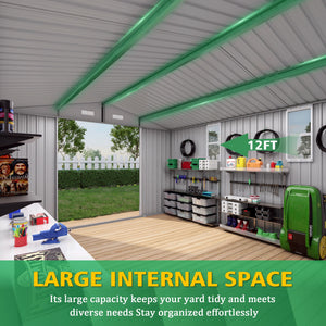 Large Outdoor Storage Shed With Lockable Door, Air Vent