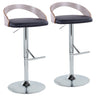 Grotto - Contemporary Adjustable Height Barstool With Swivel With Straight T Footrest (Set of 2)