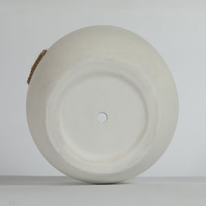 Round Concrete Planter Set of 2, Large Handmade Off White Pots