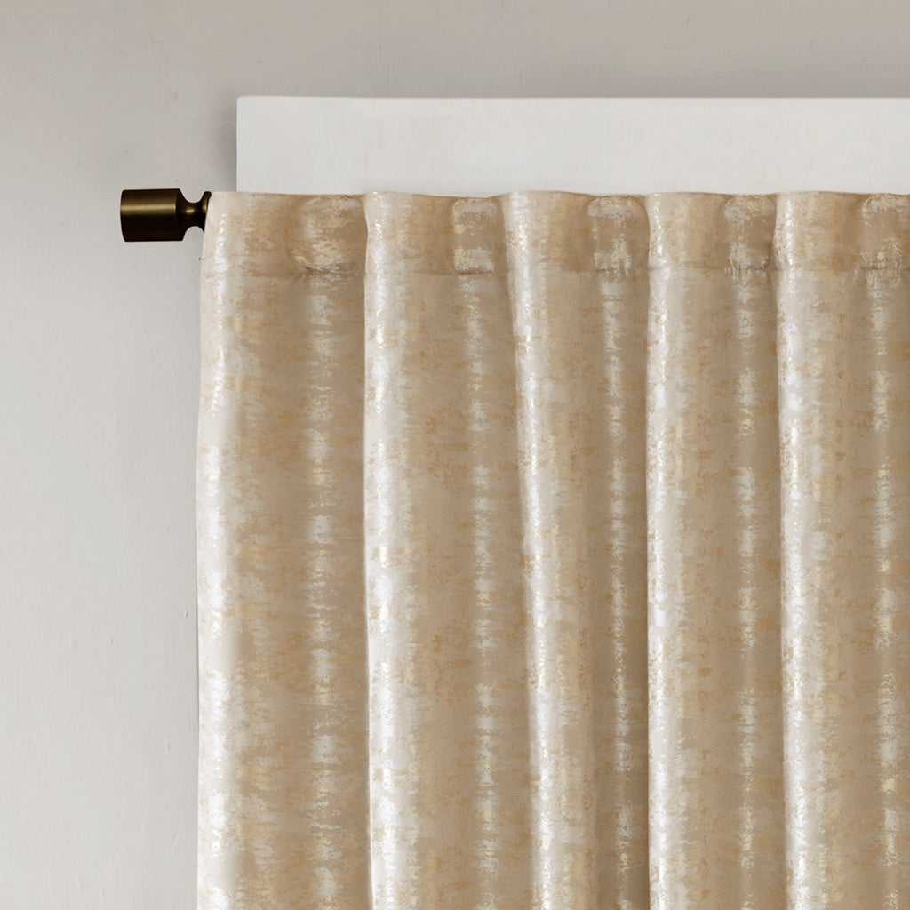 Jacquard lined total blackout rod pocket/back tab curtain panel (only 1 pc panel)