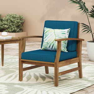 Perla Contemporary Club Chair with Water Resistant Cushions
