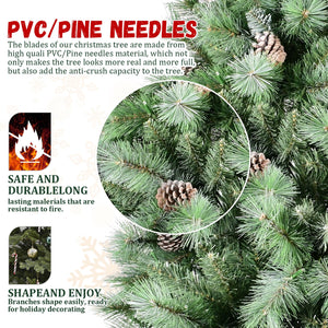 9Ft Christmas Tree with 122 Pine Cones