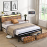 Bed frame with storage, led headboard, drawers & usb port