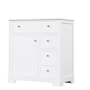 Bathroom Vanity With Sink Top, Cabinet With Door And 2 Drawers - White