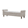 Modern Upholstered Storage Bench With Rolled Armrests]