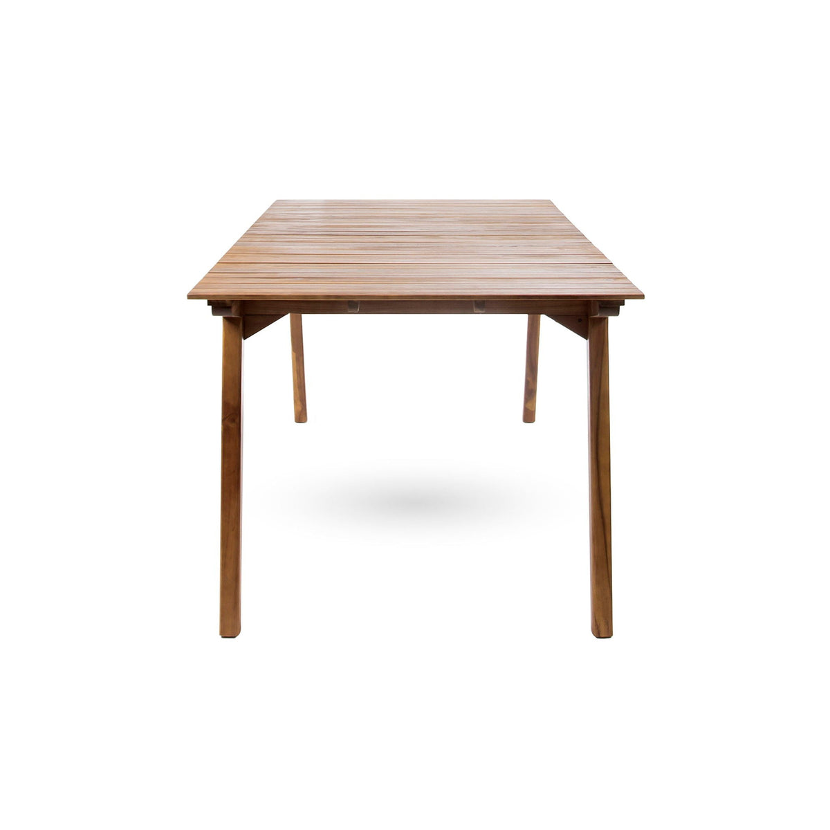 Teak Wood Outdoor Dining Table with Sturdy Frame - Light Brown