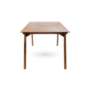 Teak Wood Outdoor Dining Table with Sturdy Frame - Light Brown