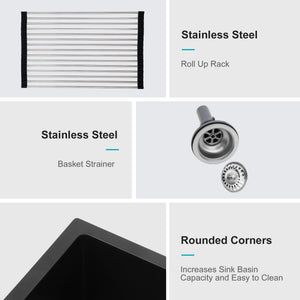Modern Quartz Kitchen Sink Undermount Granite Composite