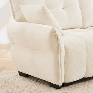 Sofa Set With Ottoman And Pillows, Textured, High Resilience Cushions
