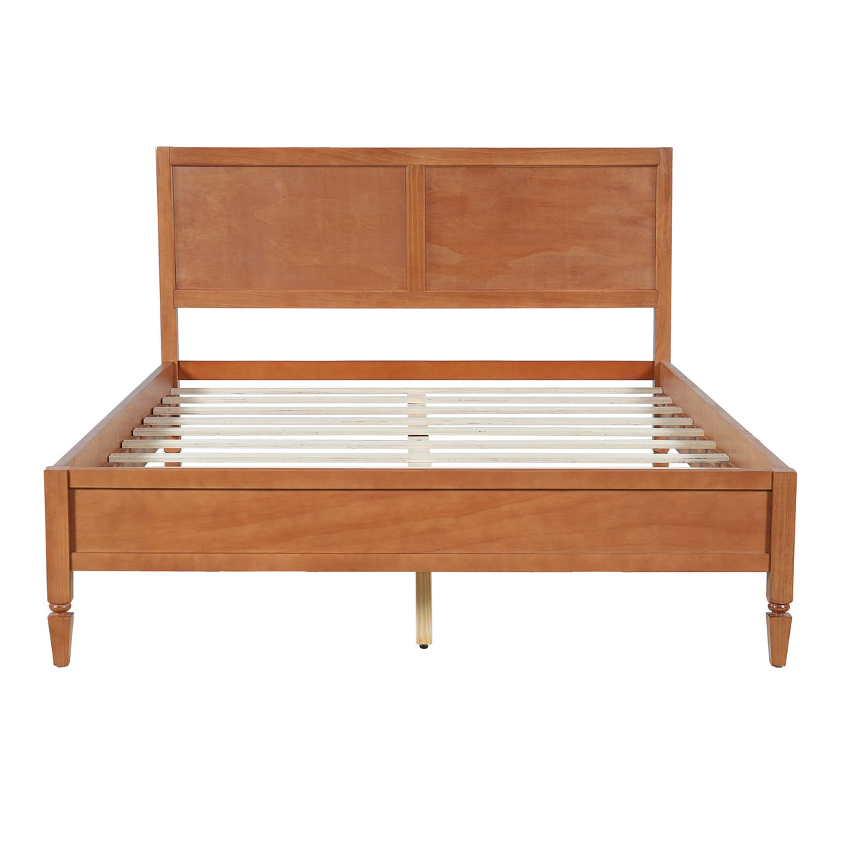 Queen Size Wood Platform Bed Frame with Classic Panel Headboard