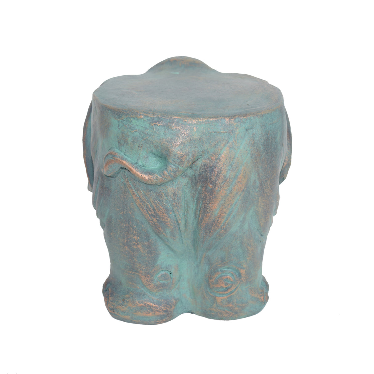 Elephant Garden Stool with Copper Patina Finish