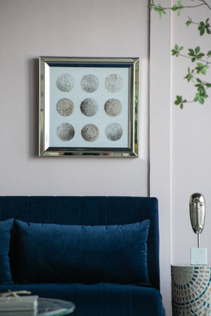 19.7x19.7" Ares Crystal Mirror Framed Wall Art on Mellow Golden Tint Background