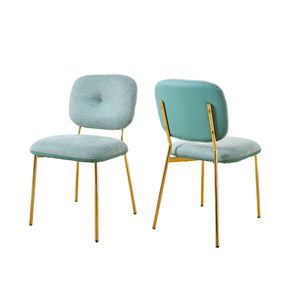 Modern Dining Chairs (Set of 2) Upholstered Accent Chairs With Metal Legs