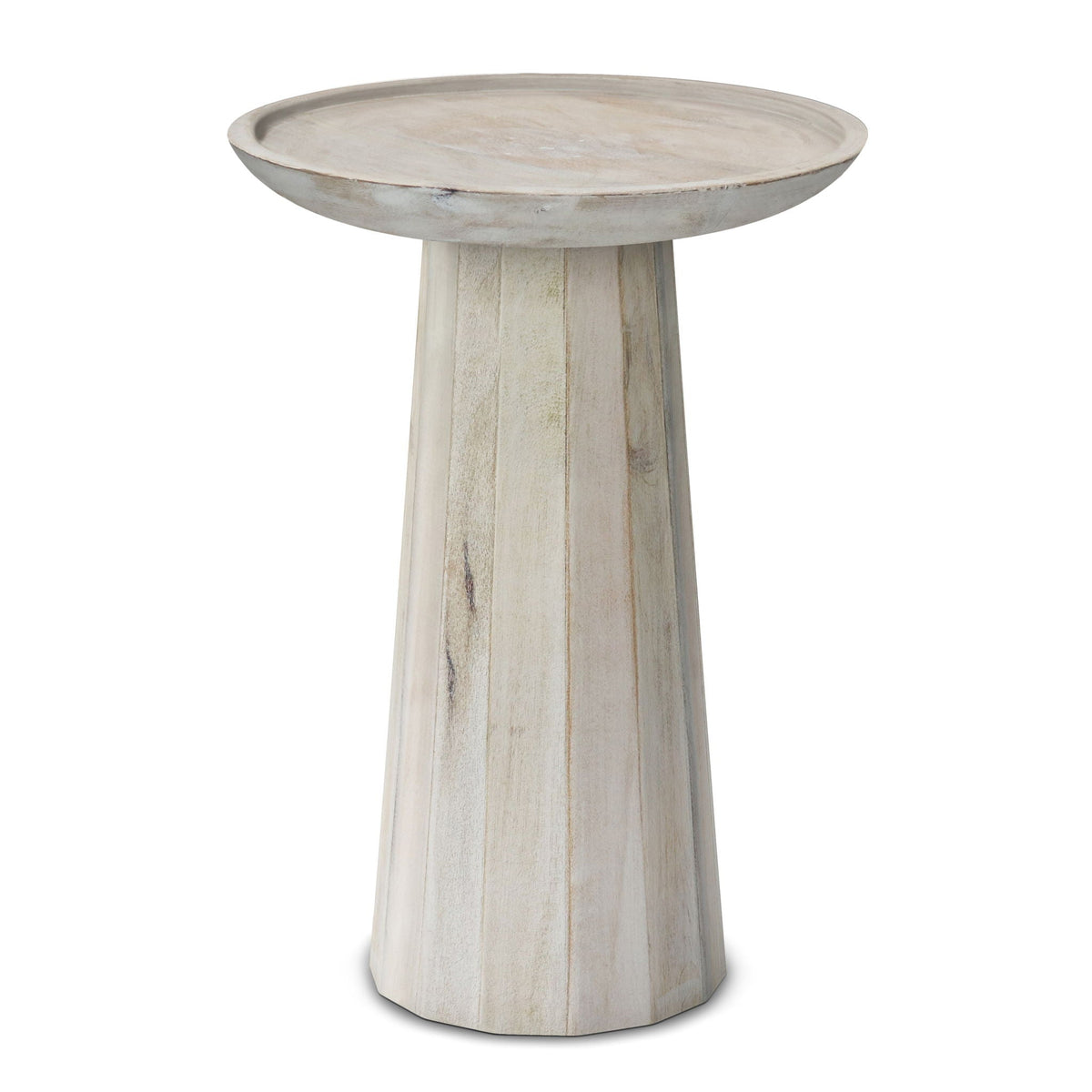 Handcrafted Wooden Accent Table with Sculptural Design - Choice of Color