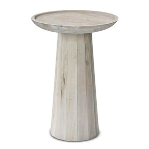 Handcrafted Wooden Accent Table with Sculptural Design - Choice of Color