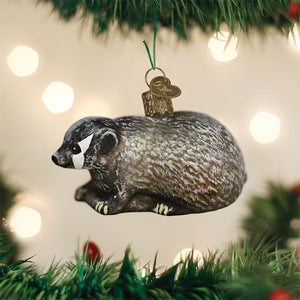 Vintage Badger Ornament with Mercury Finish