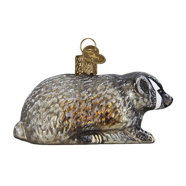 Vintage Badger Ornament with Mercury Finish