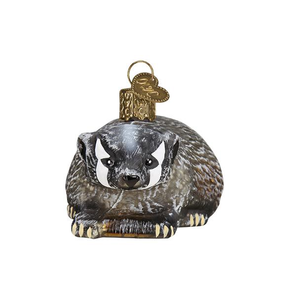 Vintage Badger Ornament with Mercury Finish