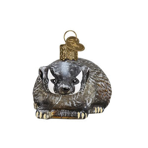 Vintage Badger Ornament with Mercury Finish