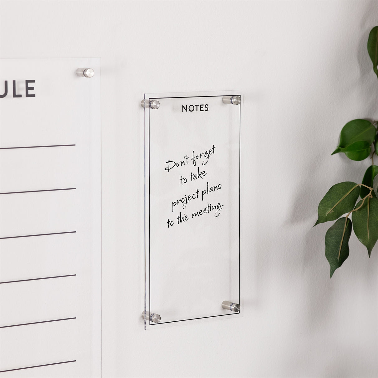 Acrylic dry erase notes board 13"h