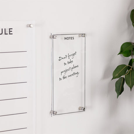 Acrylic dry erase notes board 13"h
