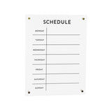 Acrylic dry erase weekly calender 19"h