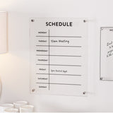 Acrylic dry erase weekly calender 19"h