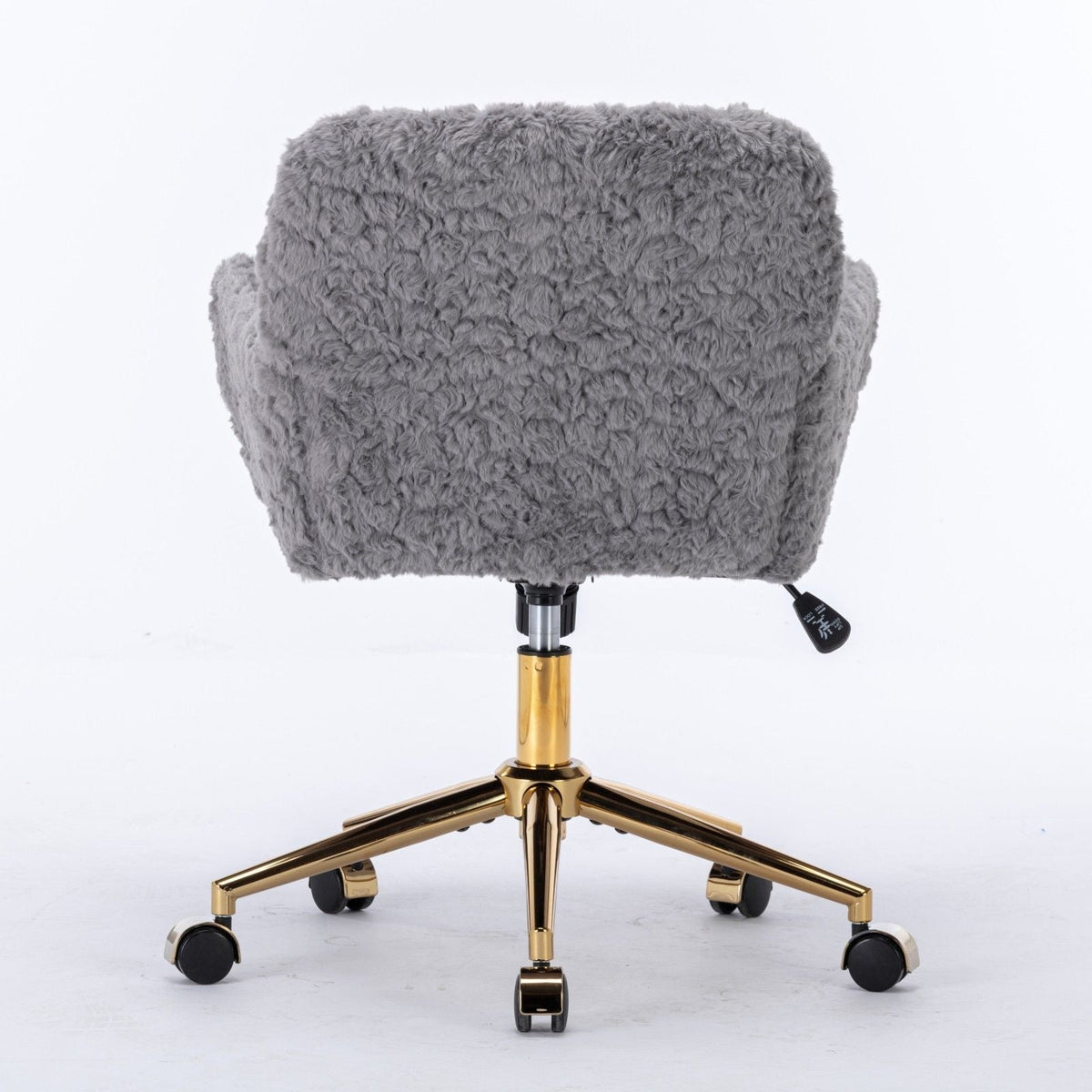 Office Chair, Artificial Rabbit Hair Home Office Chair With Metal Base, Adjustable Desk Chair Swivel Office Chair, Vanity Chair