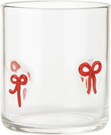 Khen Red Bowtie Tumbler Set Unique Lightweight Acrylic Clear Drinkware Vintage Aesthetic Barware Cup - Set of 2 Clear