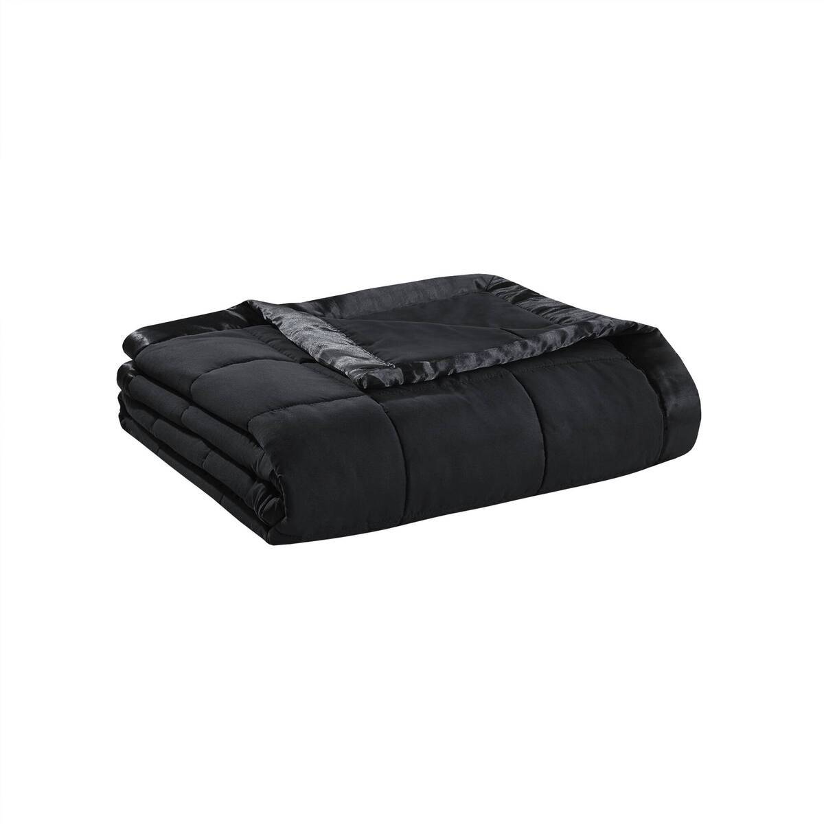 Lightweight Down Alternative Blanket with Satin Trim