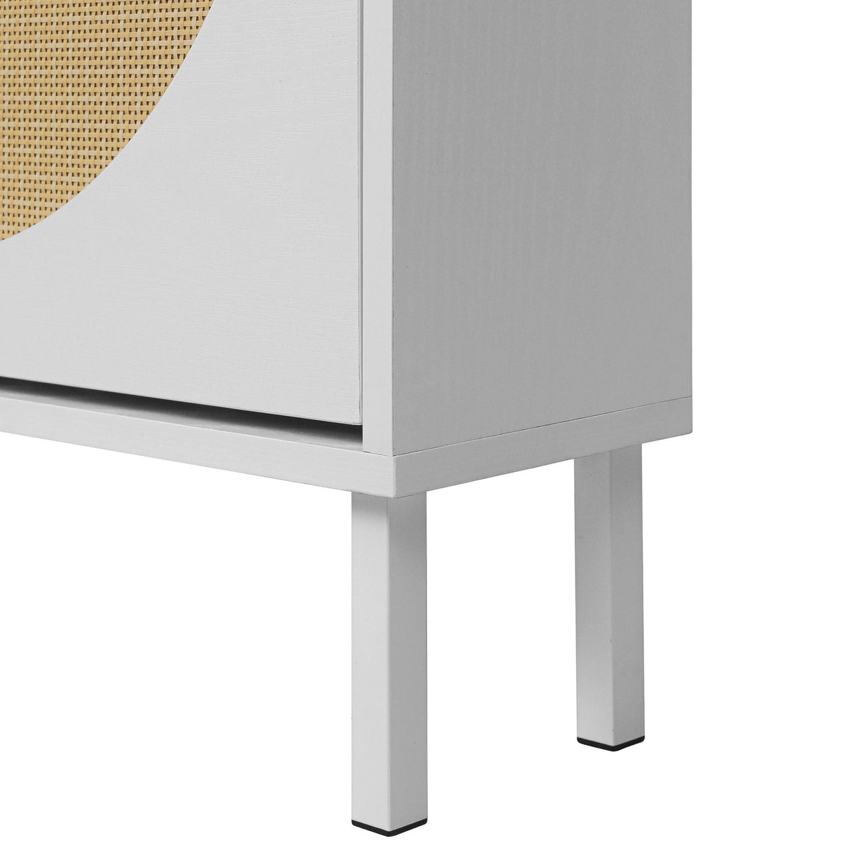 2 Door Shoe Rack, Rattan, Double Layer, Suitable For Living Room, Hallway - White