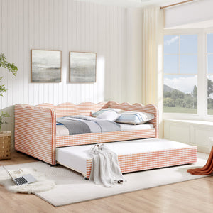 Full Size Cozy Gingham Daybed with Twin Size Trundle