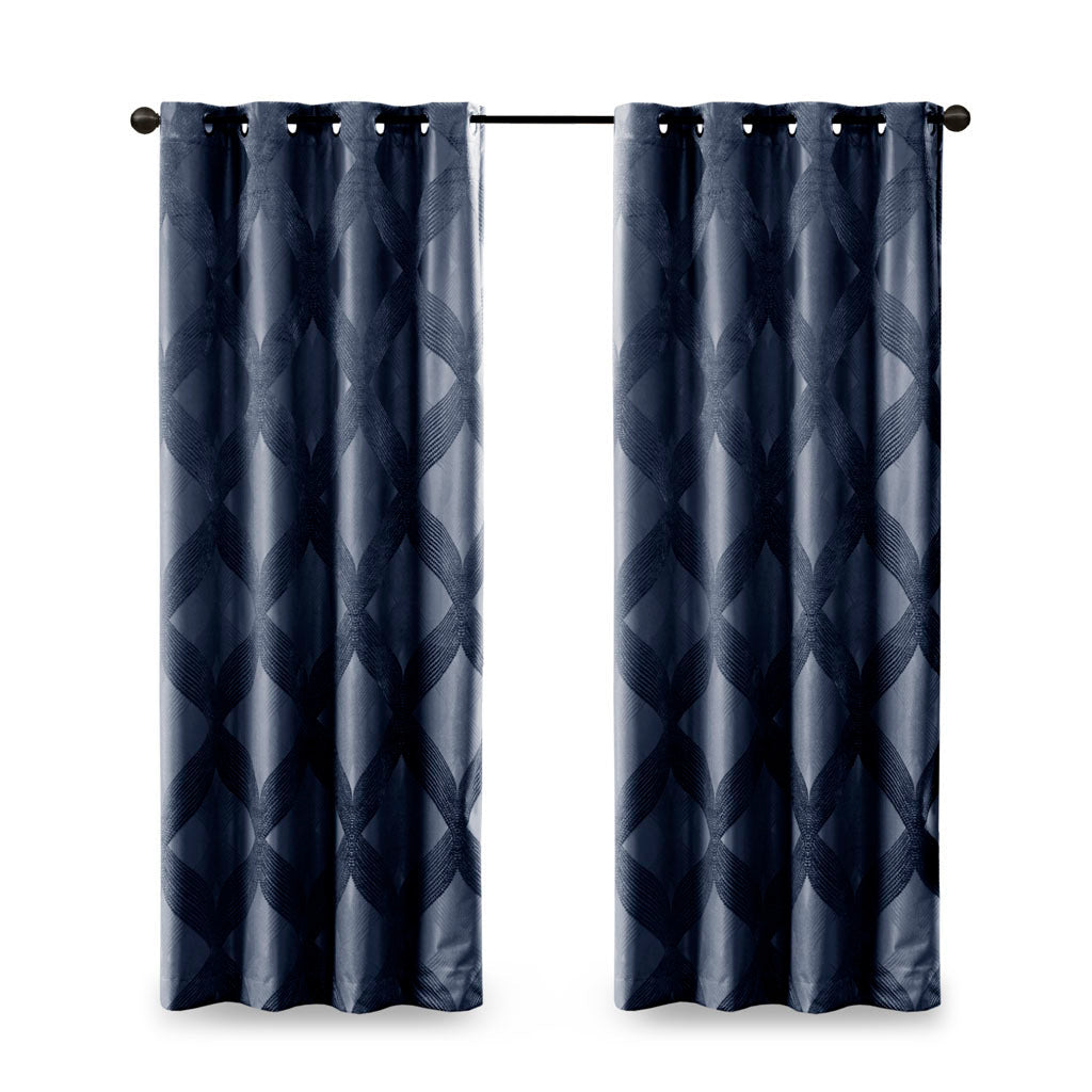 Ogee knitted jacquard total blackout curtain panel (only 1 pc panel)