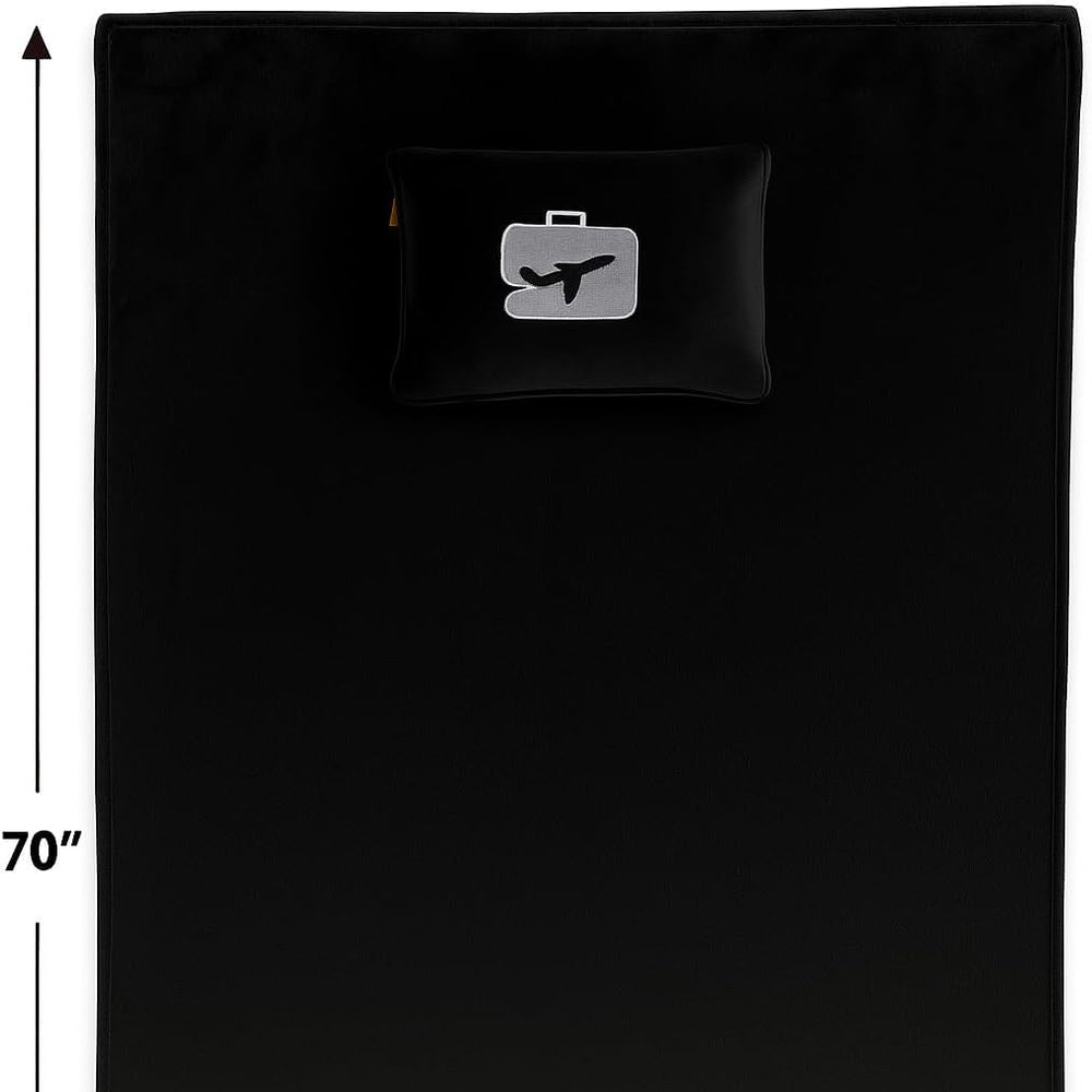 Comfort Fly Travel Blanket & Pillow" 2-in-1 Micro Plush Airplane Blanket with Carry Case (40" x 70")