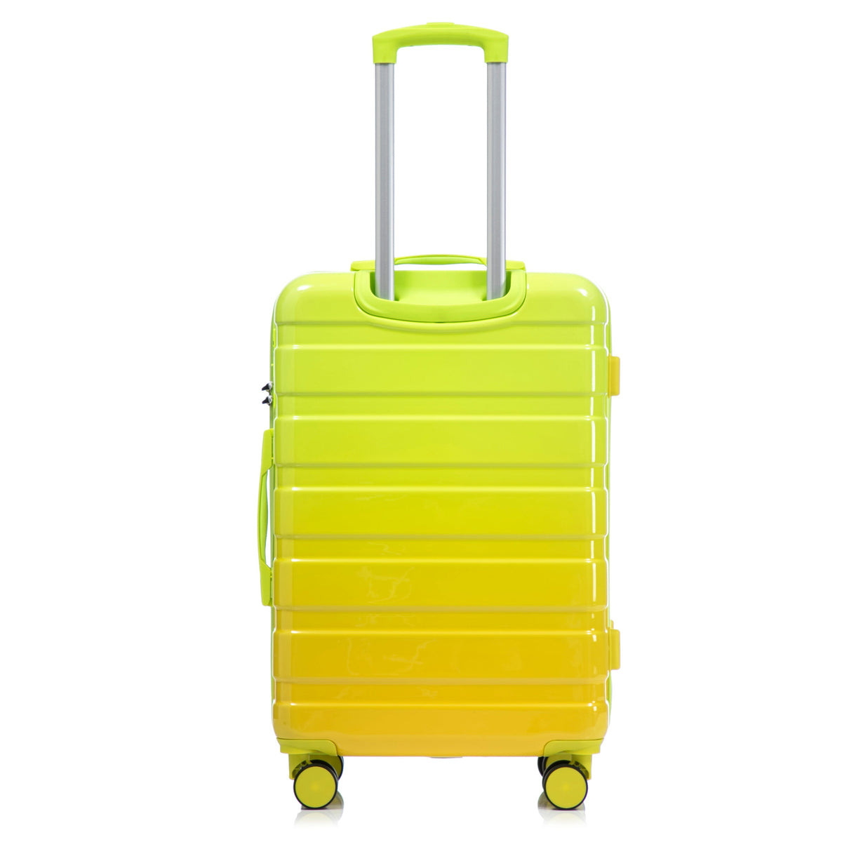 PC Spinner Wheel Luggage Set with 360° Wheels - Green + Yellow