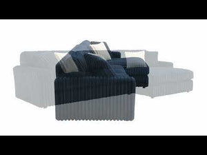 Breton - Sectional Sofa With 4 Pillows - Blue Corduroy