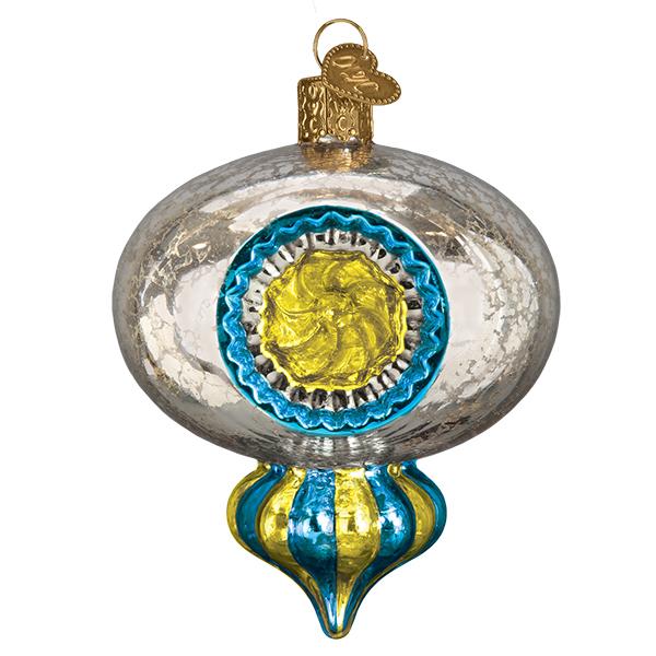Shiny Mercury Reflection Blown Glass Ornament
