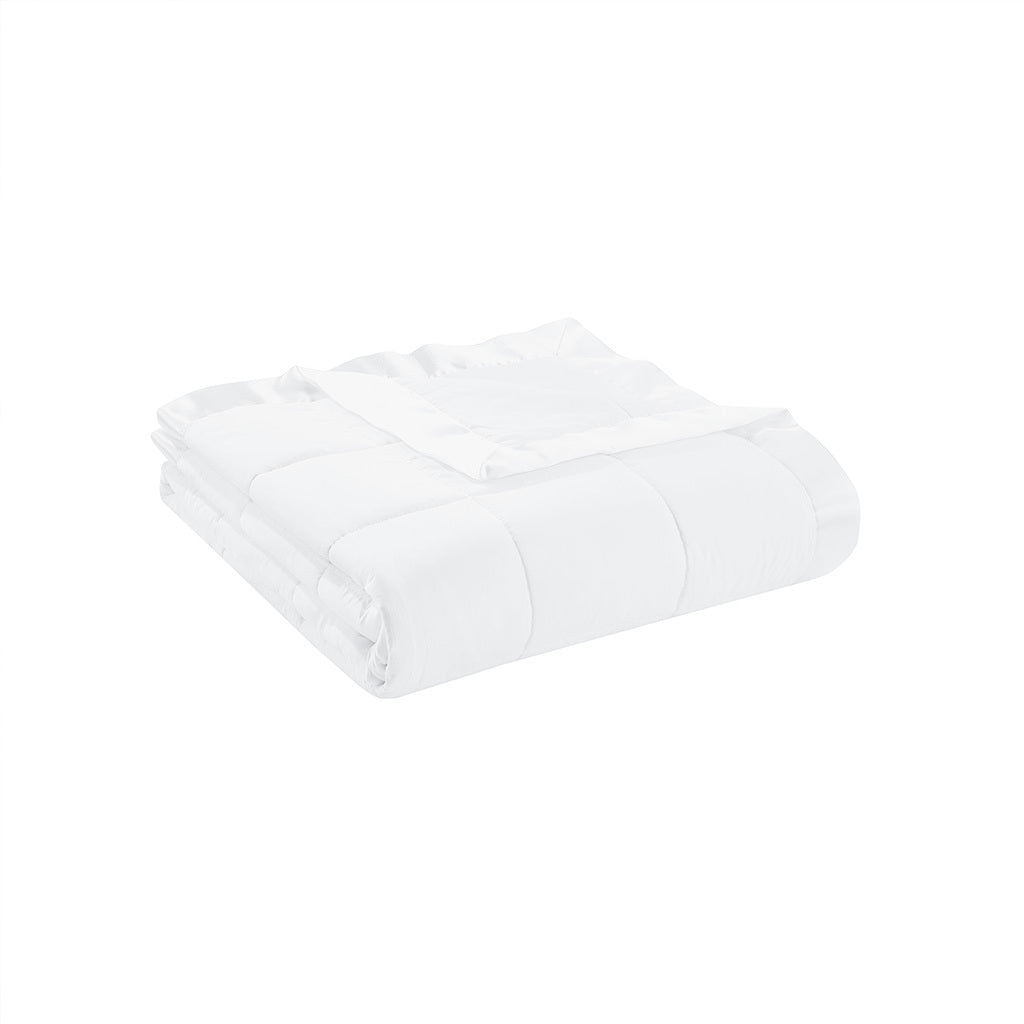 Lightweight Down Alternative Blanket with Satin Trim