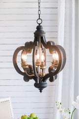 Farmhouse 6-Light Wood Chandelier Pendant Light Fixture