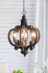 Farmhouse 6-Light Wood Chandelier Pendant Light Fixture