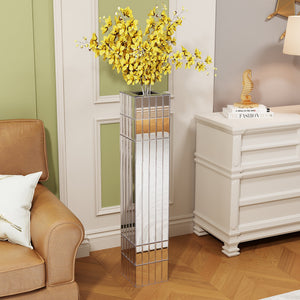 36.02" Tall Mirrored Floor Vase