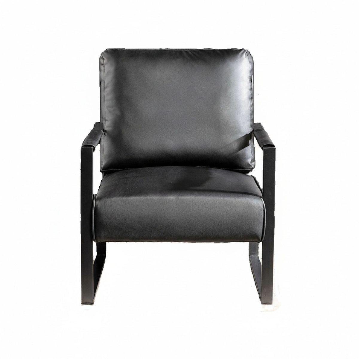 Classic Mid Century Modern Accent Chair with Square Metal Frame - Multiple Colors