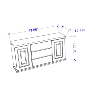 Buffet with Clear Glass Inlay - 61.8" Wide, High Gloss Finish