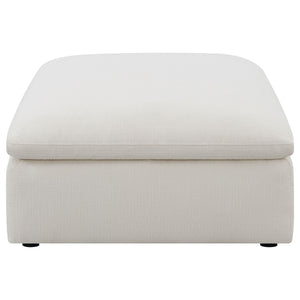Hobson Square Upholstered Ottoman Ivory