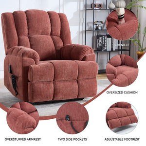 Dual Motor Heat Massage Electric Power Lift Recliner with Smooth Lift - Red or Blue