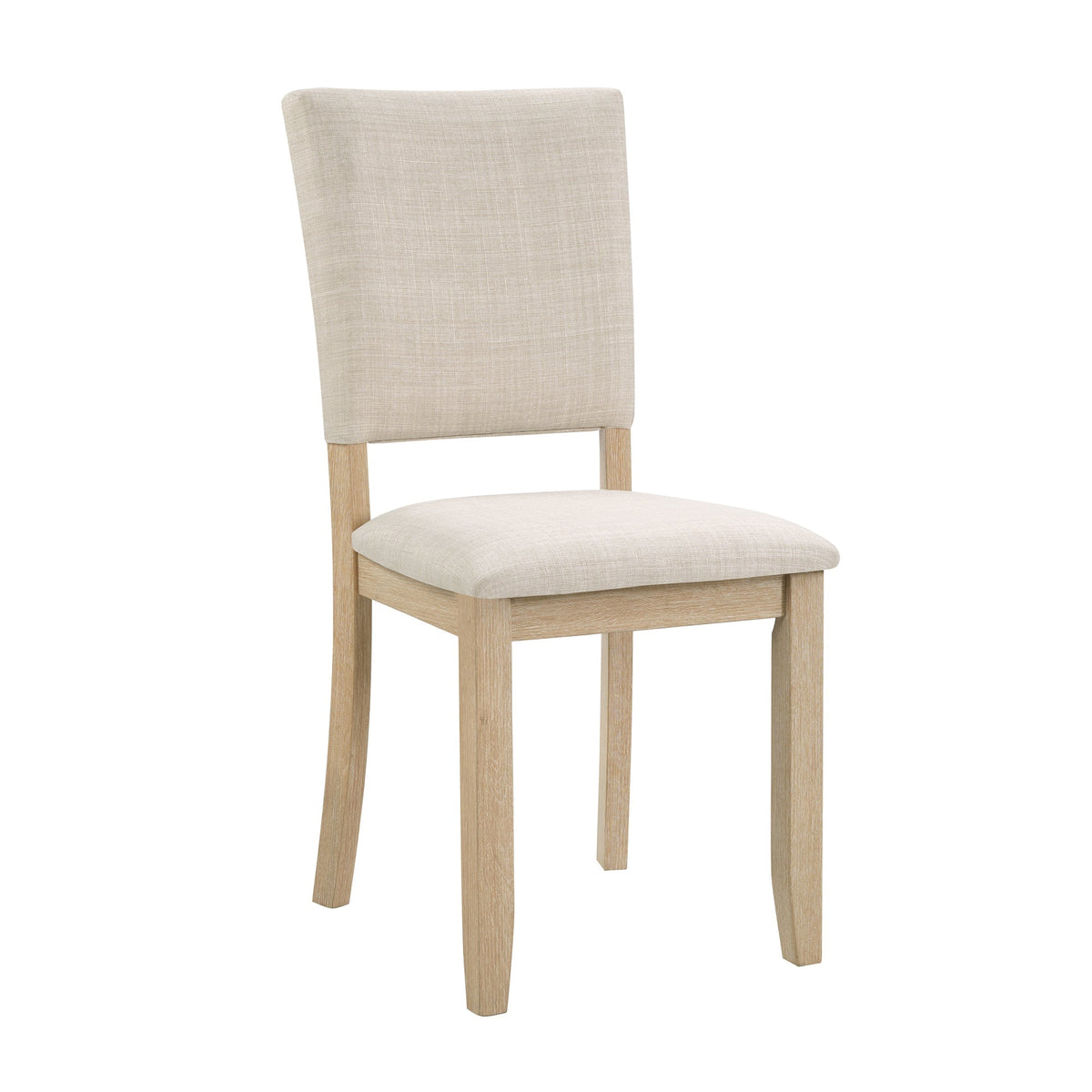 Modern 5-Piece Wooden Dining Table Set with Upholstered Chairs - Light Oak