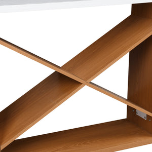 70.87 Inch Farmhouse Console Table in White