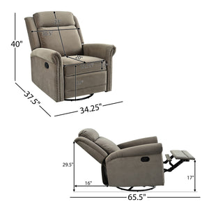 360 Degrees Swivel Recliner Manual Rocking With Adjustable Backrest