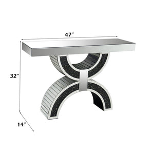 Nysa - Console Table With Faux Crystals - Mirrored