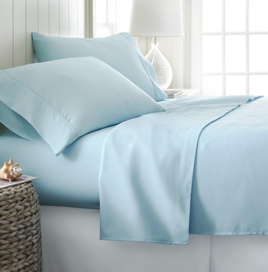 4-Piece 100% Cotton Sheet Set – 300 Thread Count Soft, Breathable, Naturally Cool Sheets with 18" Deep Pockets